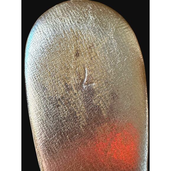 Naughty But Nice Vintage Gold Metallic Wooden Platform Slides - Size 7 - Picture 3 of 12